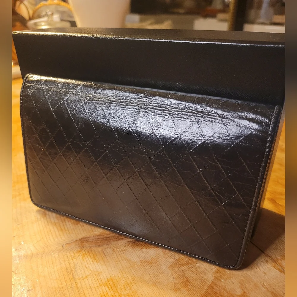 Chanel Embossed Diamond Large Quilted Wallet